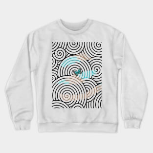 Abstract Black and White Simple Pattern geometry Crewneck Sweatshirt